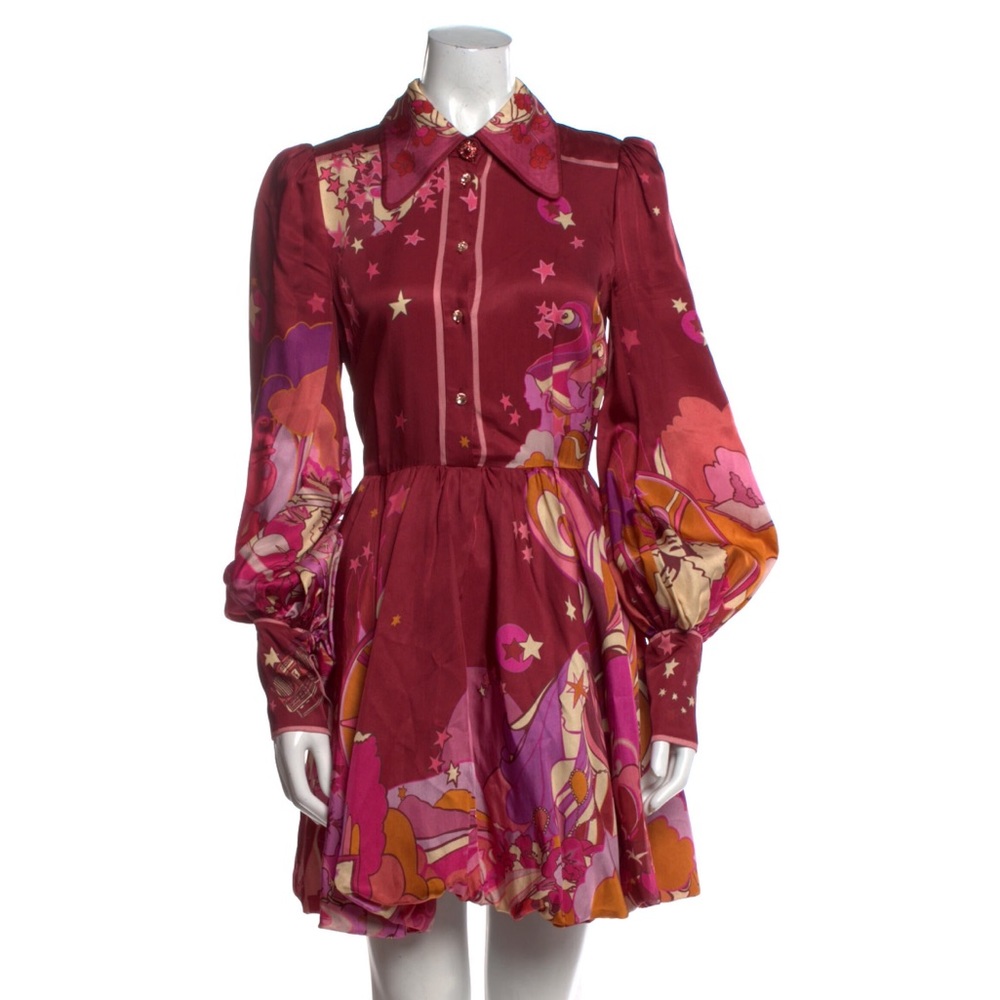 🌙 ZIMMERMAN SILK GROOVY PRINTED SHIRT DRESS 🌙
